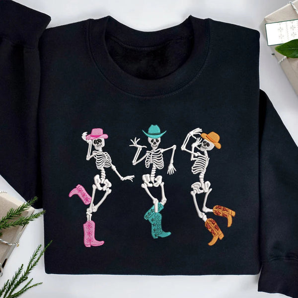 Preorder Glow in the Dark Embroidered Skeleton Sweatshirts