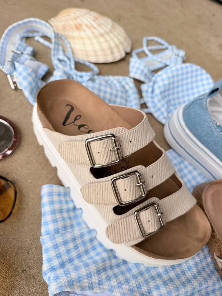 Sale! Strap Slip on Sandals (Cream or Black)