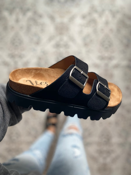 Sale! Strap Slip on Sandals (Cream or Black)