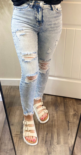 Sale! Strap Slip on Sandals (Cream or Black)