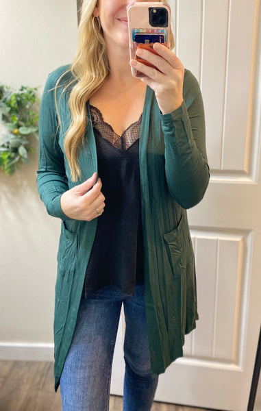 Classic Evergreen or Red Cardigan