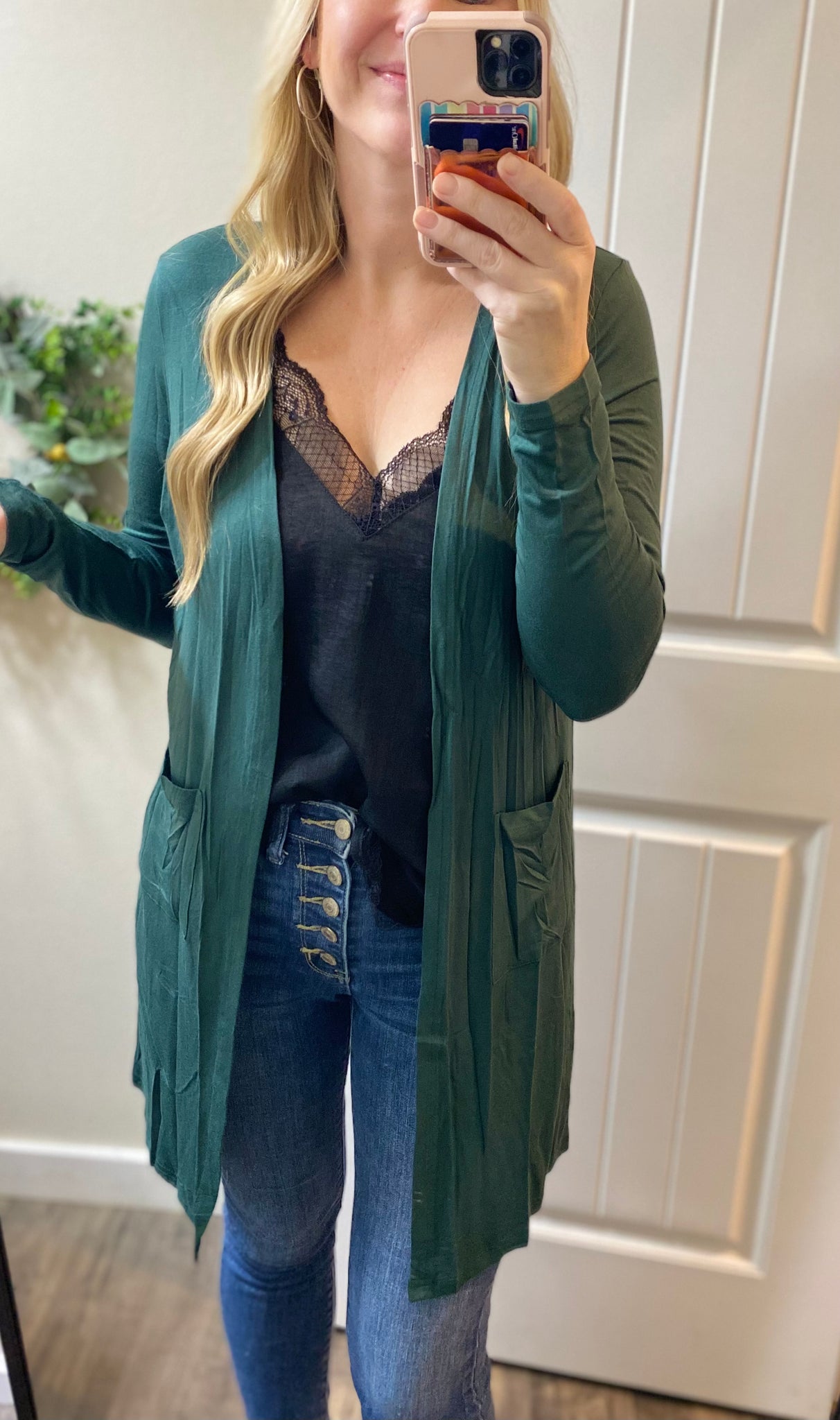 Classic Evergreen or Red Cardigan