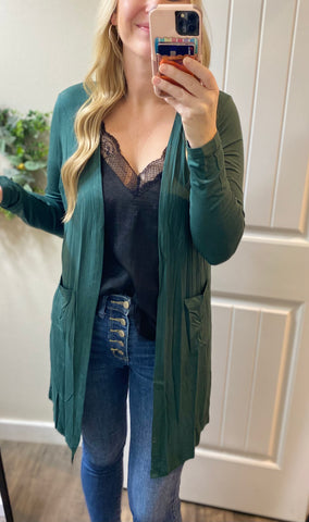 Classic Evergreen or Red Cardigan