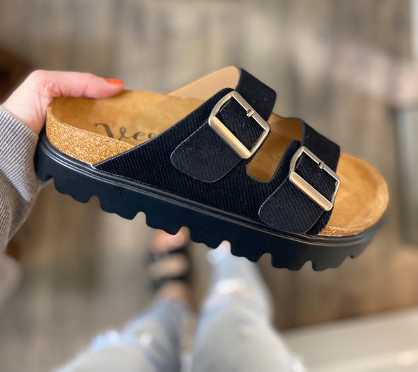 Sale! Strap Slip on Sandals (Cream or Black)