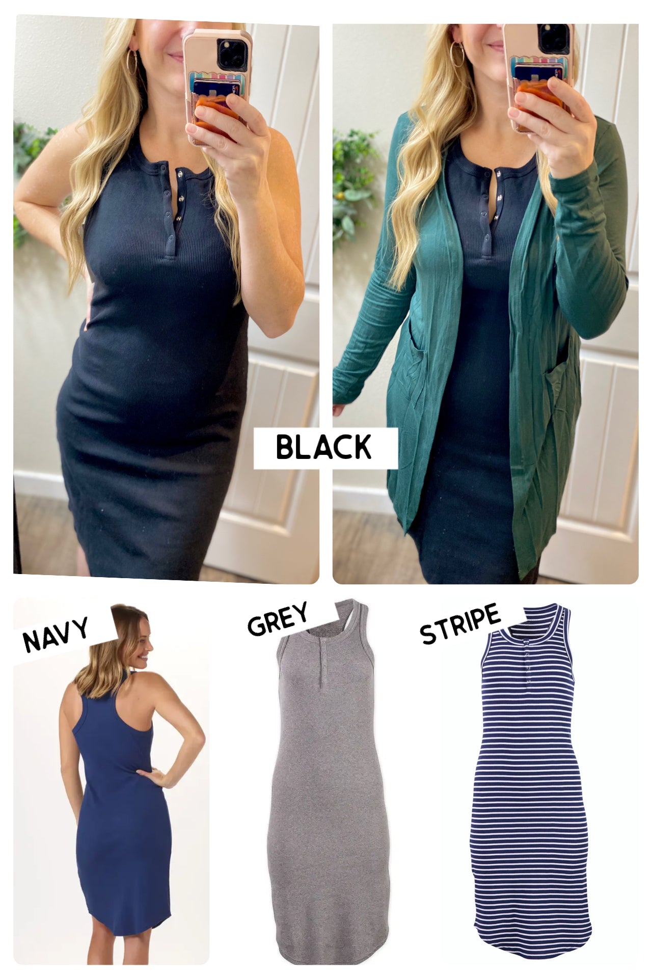 Sleeveless Snap Midi Dress