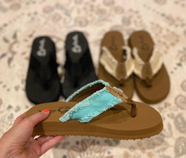 Sale! Cushion Flip Flops (Black, Turquoise, Taupe)