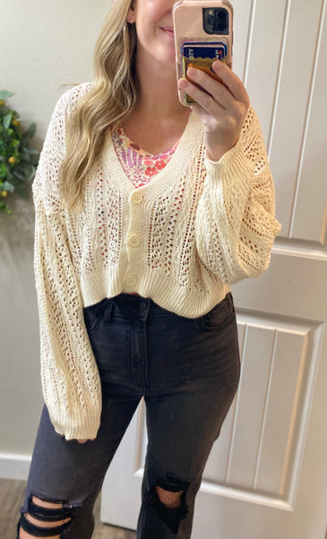MM Open Knit Crop Cardigans