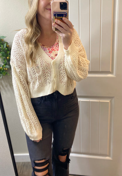 MM Open Knit Crop Cardigans