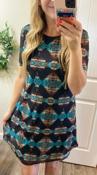 Aztec Mesh Dress