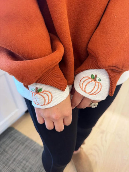 Preorder Pretty Little Ghost or Pumpkin Double Cuff Pullover