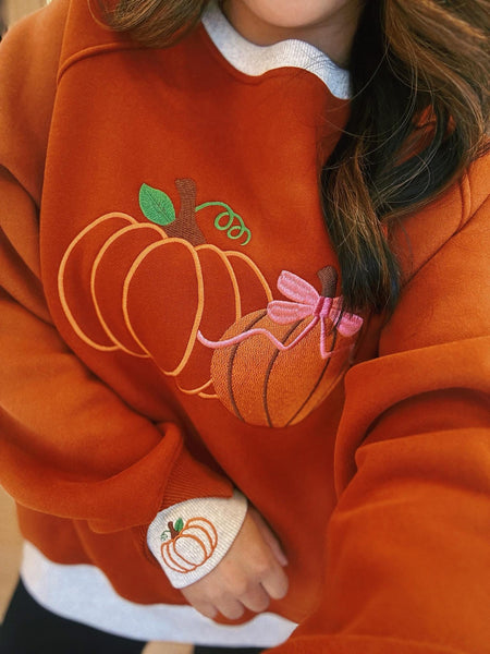 Preorder Pretty Little Ghost or Pumpkin Double Cuff Pullover