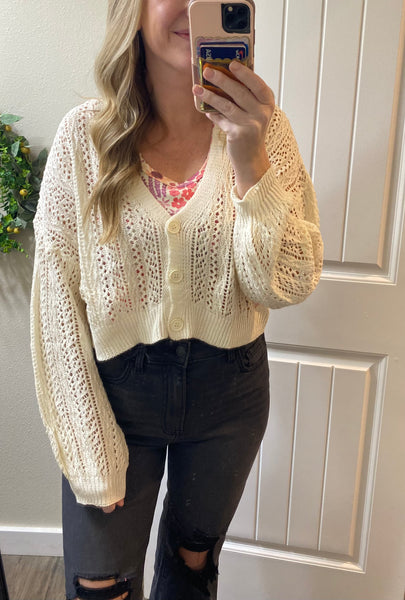 MM Open Knit Crop Cardigans