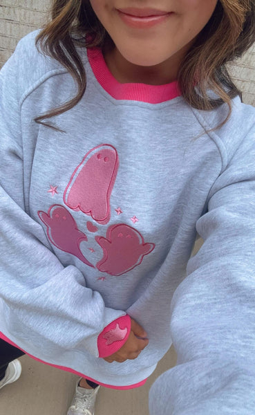 Preorder Pretty Little Ghost or Pumpkin Double Cuff Pullover