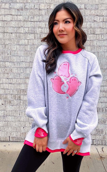Preorder Pretty Little Ghost or Pumpkin Double Cuff Pullover