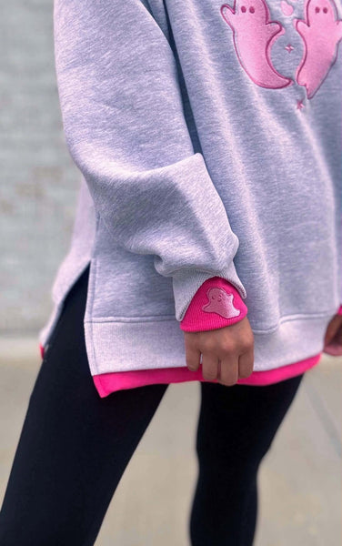 Preorder Pretty Little Ghost or Pumpkin Double Cuff Pullover
