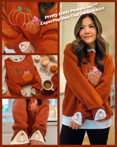 Preorder Pretty Little Ghost or Pumpkin Double Cuff Pullover