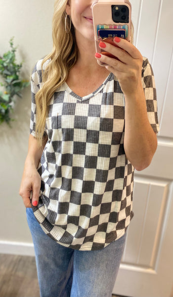 Checked Pocket Short Sleeve