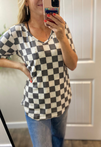 Checked Pocket Short Sleeve