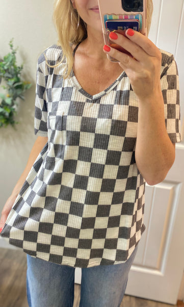 Checked Pocket Short Sleeve