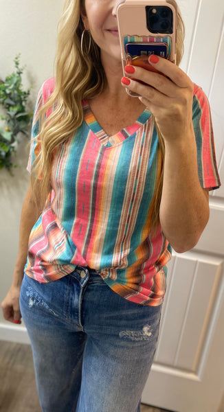 Summer Serape Short Sleeve Top