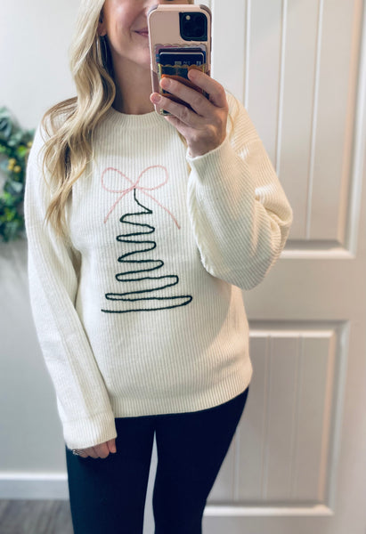 Ampersand Ave. Embroidered Yarn Tree Sweater