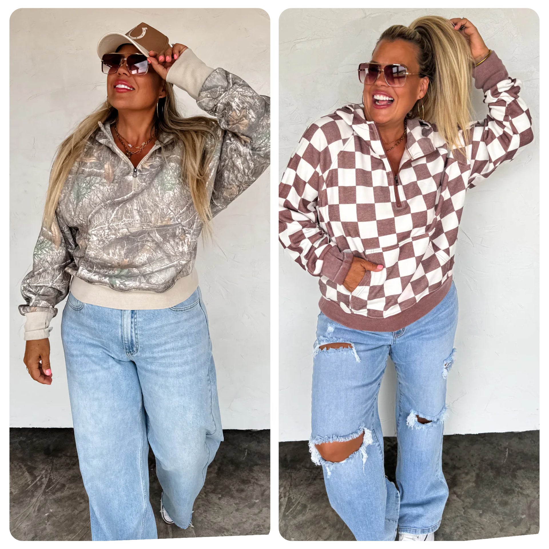 PREORDER Camo & Checker Easy Does It Pullover