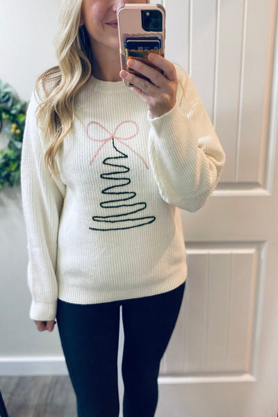 Ampersand Ave. Embroidered Yarn Tree Sweater