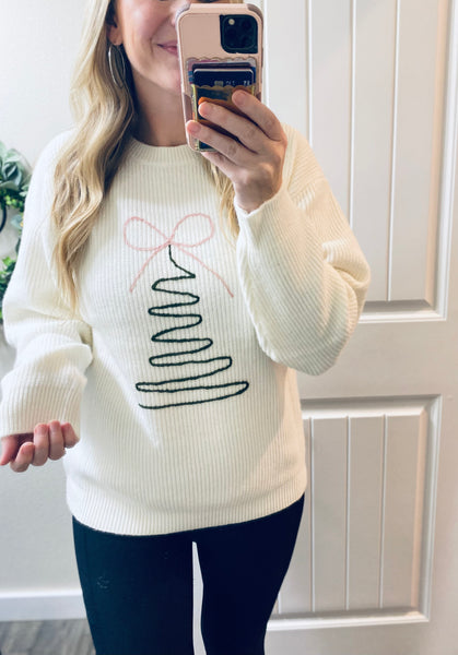 Ampersand Ave. Embroidered Yarn Tree Sweater