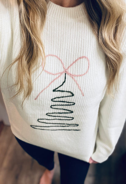 Ampersand Ave. Embroidered Yarn Tree Sweater