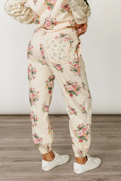 Ampersand Ave. Cream Floral Hoodie/Joggers