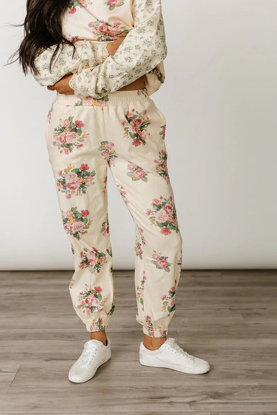 Ampersand Ave. Cream Floral Hoodie/Joggers