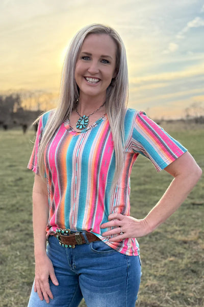 Summer Serape Short Sleeve Top