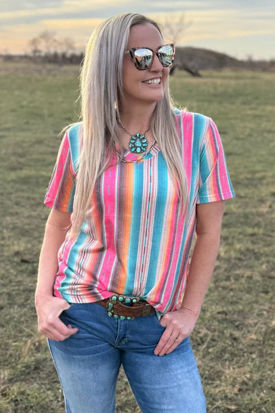 Summer Serape Short Sleeve Top