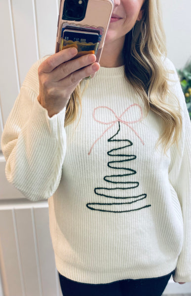 Ampersand Ave. Embroidered Yarn Tree Sweater