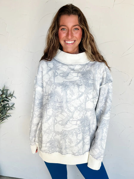 Camo Mockneck Fleece Pullover
