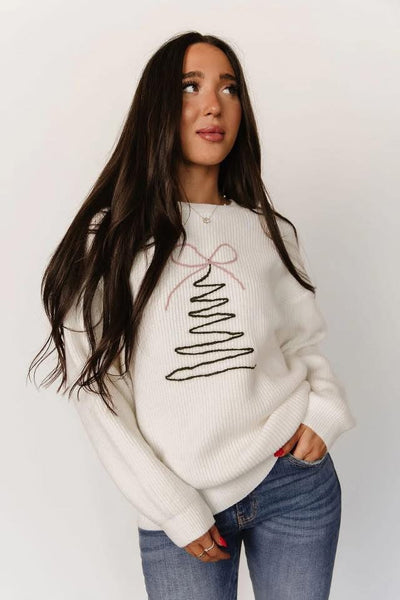 Ampersand Ave. Embroidered Yarn Tree Sweater
