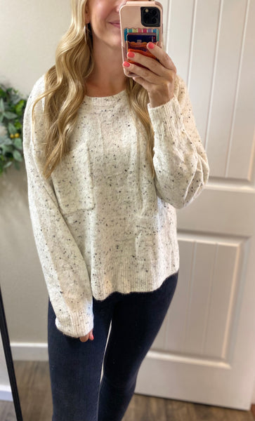 White Confetti Sweater