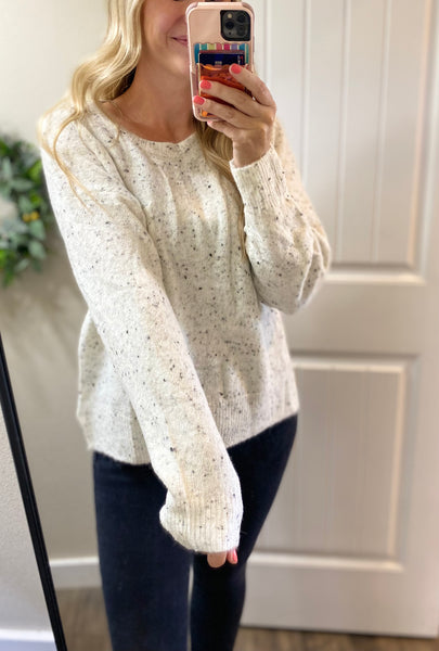 White Confetti Sweater