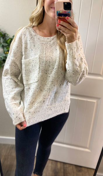 White Confetti Sweater