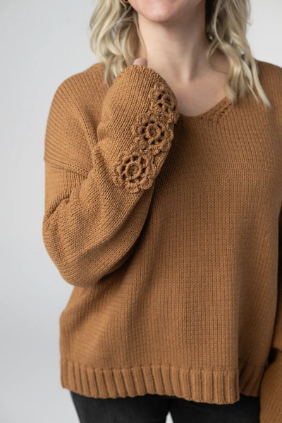 MM Camel Crochet Sweater