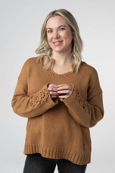 MM Camel Crochet Sweater