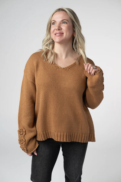 MM Camel Crochet Sweater
