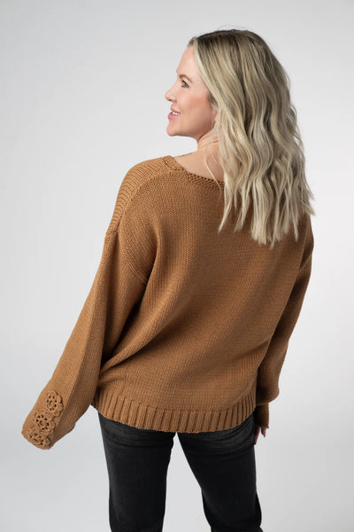 MM Camel Crochet Sweater