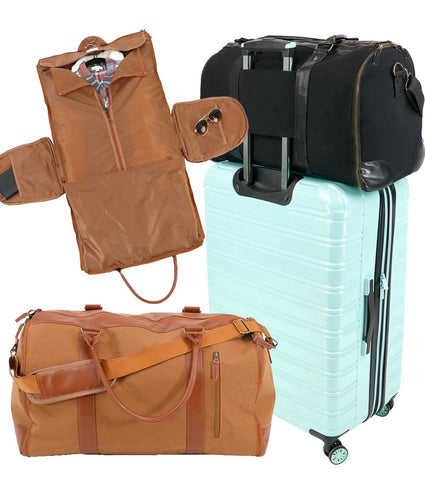 Ruffle Garment Bag in Cognac or Black