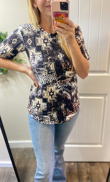 Patchwork Short Sleeve Top