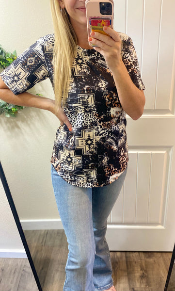 Patchwork Short Sleeve Top