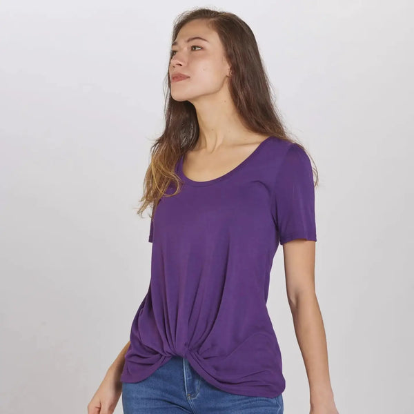 Twisted Front Short Sleeve Tee (5 Colors)
