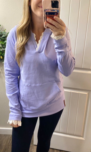 Ampersand Ave. Lavender Lace V Hoodie