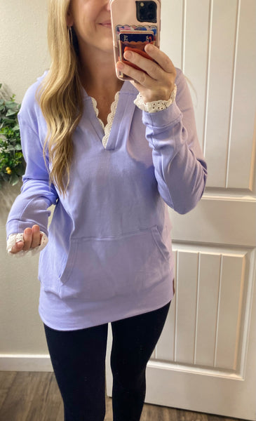 Ampersand Ave. Lavender Lace V Hoodie