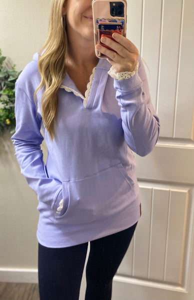 Ampersand Ave. Lavender Lace V Hoodie